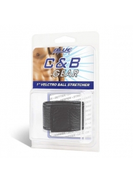 Чёрная утяжка на мошонку 1  Velcro Ball Stretcher - BlueLine - купить с доставкой в Копейске