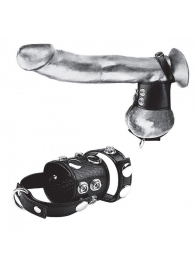 Утяжка на пенис и мошонку Cock Ring With 1.5  Ball Stretcher And Optional Weight Ring - BlueLine - купить с доставкой в Копейске