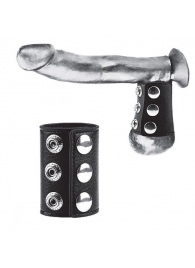 Утяжка на пенис на кнопочках 100% PVC STRAP WITH METAL SNAP - BlueLine - купить с доставкой в Копейске