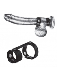 Утяжка на пенис с клёпками Duo Snap Cock And Ball Ring - BlueLine - купить с доставкой в Копейске