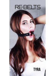 Чёрный кожаный чокер-кляп Tyra Black - Rebelts - купить с доставкой в Копейске