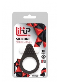 Чёрное эрекционное кольцо LIT-UP SILICONE STIMU RING 1 BLACK - Dream Toys - в Копейске купить с доставкой