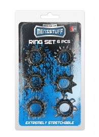 Набор из 6 дымчатых эрекционных колец MENZSTUFF 6PC STRECHEABLE RING SET - Dream Toys - в Копейске купить с доставкой