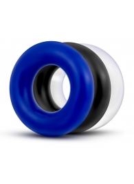 Набор из 3 разноцветных колец Stay Hard Donut Rings - Blush Novelties - в Копейске купить с доставкой