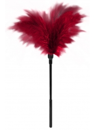 Пластиковая метелочка с красными пёрышками Small Feather Tickler - 32 см. - Blush Novelties - купить с доставкой в Копейске