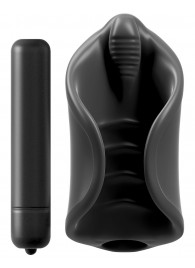Чёрный мастурбатор Vibrating Silicone Stimulator с вибрацией - Pipedream - в Копейске купить с доставкой