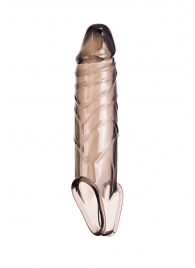 Дымчатая фаллическая насадка с подхватом и закрытой головкой - 16,2 см. - ToyFa - в Копейске купить с доставкой