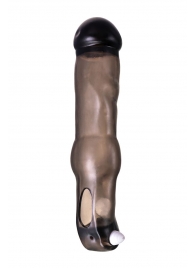 Закрытая фаллическая насадка на пенис с кольцом для фиксации  вибропулей - ToyFa - в Копейске купить с доставкой