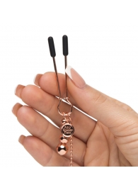 Золотистые зажимы для сосков и клитора All Sensation Nipple and Clitoral Chain - Fifty Shades of Grey - купить с доставкой в Копейске