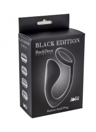 Чёрное эрекционное кольцо с анальной пробкой Button Anal Plug - Lola Games - в Копейске купить с доставкой