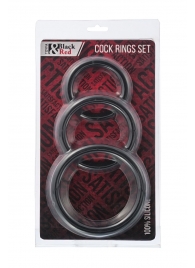 Набор из 3 чёрных эрекционных колец - ToyFa - в Копейске купить с доставкой