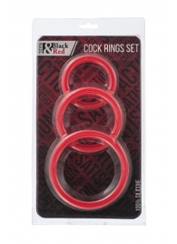 Набор из 3 красных эрекционных колец различного диаметра - ToyFa - в Копейске купить с доставкой