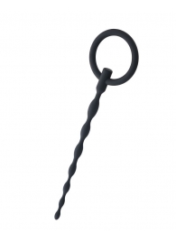 Чёрный уретральный плаг с кольцом - ToyFa - купить с доставкой в Копейске