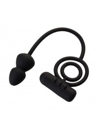 Чёрное эрекционное кольцо с вибропулькой и анальным хвостом - Erotist Adult Toys - в Копейске купить с доставкой