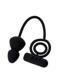 Чёрное эрекционное кольцо с вибростимулятором и анальным хвостом - Erotist Adult Toys - в Копейске купить с доставкой