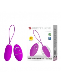 Лиловое пупырчатое виброяйцо Joanne с пультом ДУ - Baile