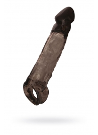 Чёрная насадка на пенис Tс подхватом - 19,5 см. - ToyFa - в Копейске купить с доставкой