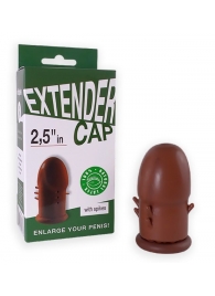 Коричневый латексный удлинитель пениса 2.5 in с шипиками - Sitabella - в Копейске купить с доставкой