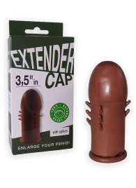 Коричневый латексный удлинитель пениса 3.5 in с шипиками - Sitabella - в Копейске купить с доставкой