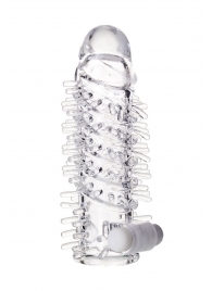 Насадка на пенис TOYFA A-Toys с вибропулей и шипами - 13,4 см. - A-toys - в Копейске купить с доставкой