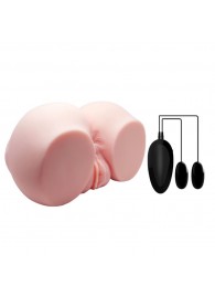 Телесный мастурбатор с двумя любовными тоннелями и вибрацией - Baile - в Копейске купить с доставкой