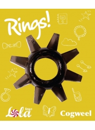 Чёрное эрекционное кольцо Rings Cogweel - Lola Games - в Копейске купить с доставкой