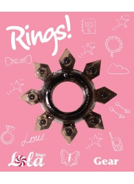 Чёрное эрекционное кольцо Rings Gear - Lola Games - в Копейске купить с доставкой