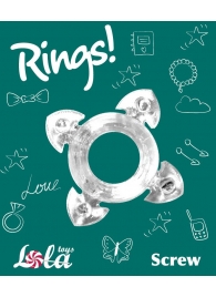 Прозрачное эрекционное кольцо Rings Screw - Lola Games - в Копейске купить с доставкой