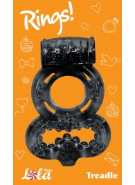 Чёрное эрекционное кольцо Rings Treadle с подхватом - Lola Games - в Копейске купить с доставкой