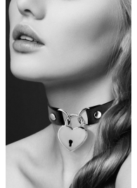 Черный чокер с замком в форме сердца - Bijoux Pour Toi - купить с доставкой в Копейске