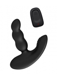 Черный силиконовый стимулятор простаты Levett Nitoc с пультом ДУ - Levett - в Копейске купить с доставкой