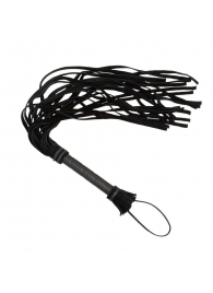 Чёрная плеть с кожаной рукоятью - 65 см. - Sitabella - купить с доставкой в Копейске