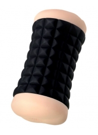 Двухсторонний мастурбатор JOS JANICE в черном цилиндре - JOS - в Копейске купить с доставкой