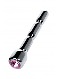 Серебристый уретральный плаг со стразом - 7 см. - ToyFa - купить с доставкой в Копейске