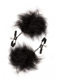 Зажимы для сосков с пухом FEATHERED NIPPLE CLAMPS - Blush Novelties - купить с доставкой в Копейске