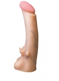 Телесная насадка REAL Standard с усиками на основании - 19 см. - LOVETOY (А-Полимер) - купить с доставкой в Копейске