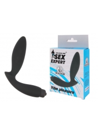 Чёрный вибростимулятор простаты Sex Expert Vibe Pleasure - Sex Expert - в Копейске купить с доставкой