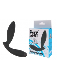 Чёрный вибростимулятор простаты Sex Expert Vibe Pleasure - Sex Expert - в Копейске купить с доставкой