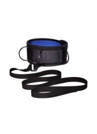 Чёрно-синий неопреновый ошейник с поводком - Sitabella - купить с доставкой в Копейске
