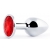 Серебристая анальная пробка с красным стразом - 7,2 см. - Anal Jewelry Plug - купить с доставкой в Копейске