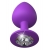 Фиолетовая анальная пробка со стразом Her Little Gem Large Plug - 9,5 см. - Pipedream - купить с доставкой в Копейске