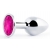 Серебристая анальная пробка с малиновым кристаллом - 7,2 см. - Anal Jewelry Plug - купить с доставкой в Копейске