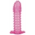 Гелевая розовая насадка с шипами - 12 см. - Toyfa Basic - в Копейске купить с доставкой