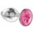 Малая серебристая анальная пробка Diamond Pink Sparkle Small с розовым кристаллом - 7 см. - Lola Games - купить с доставкой в Копейске