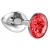 Малая серебристая анальная пробка Diamond Red Sparkle Small с красным кристаллом - 7 см. - Lola Games - купить с доставкой в Копейске