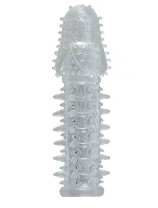 Прозрачная насадка с шишечками и шипами - 13,5 см. - Toyfa Basic - в Копейске купить с доставкой