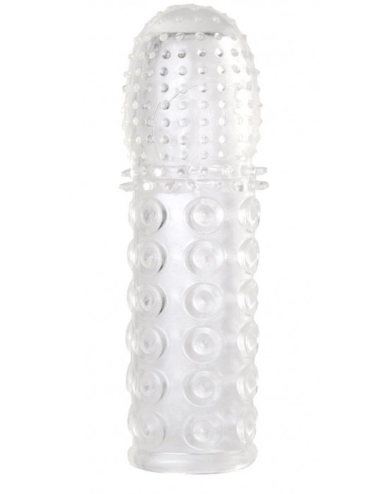 Прозрачная закрытая гелевая насадка - 13,5 см. - Toyfa Basic - в Копейске купить с доставкой