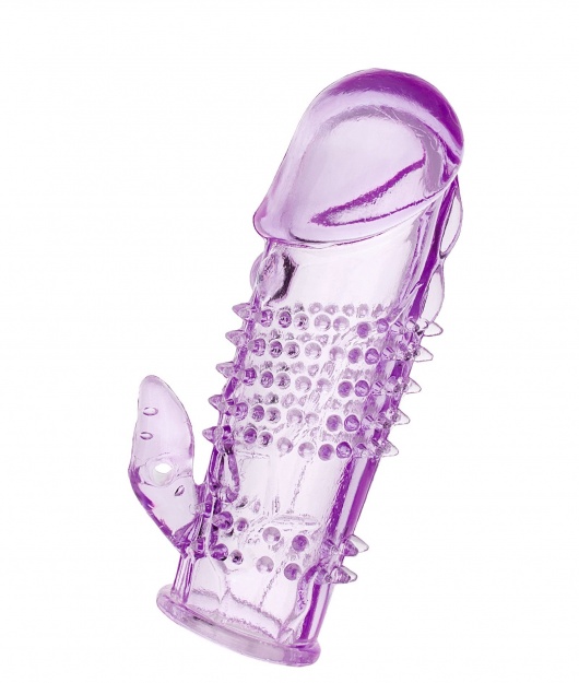 Фиолетовая насадка с коготком и шипами - 13 см. - Toyfa Basic - в Копейске купить с доставкой