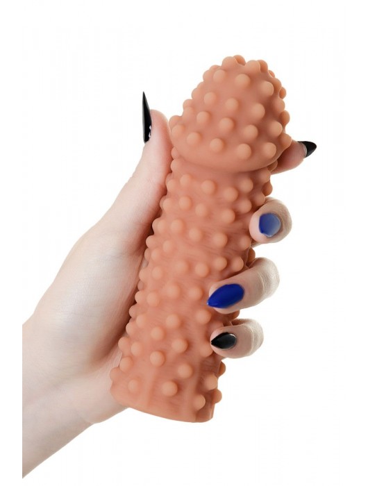 Телесная насадка на фаллос с бугорками KOKOS Extreme Sleeve 10 - 15,8 см. - KOKOS - в Копейске купить с доставкой