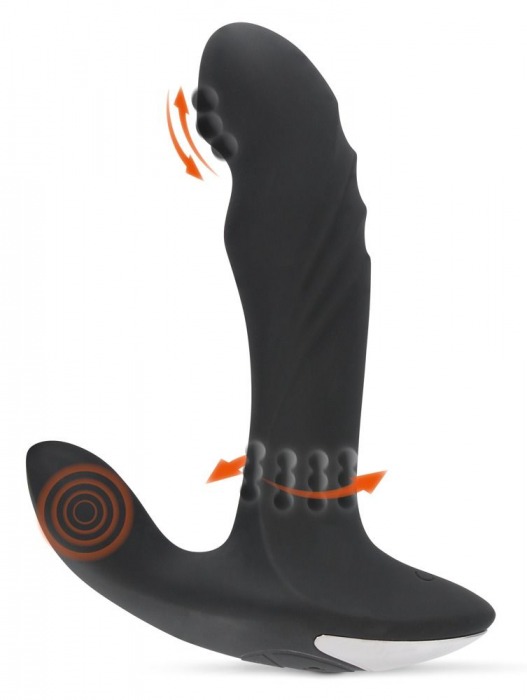 Черный вибромассажер простаты с функцией римминга Plug with Perineum Stimulator - 16,6 см. - Orion - в Копейске купить с доставкой